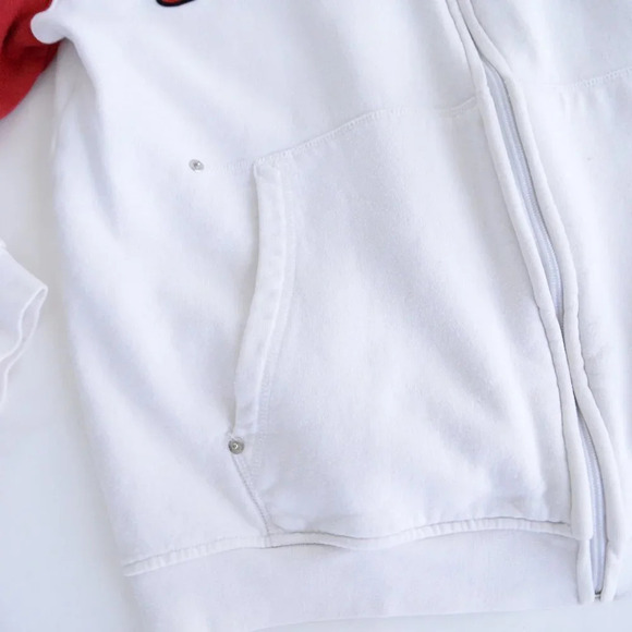 Vintage Phat Farm Y2K White Red Zip Up  Sweater - Medium - Picture 8 of 12